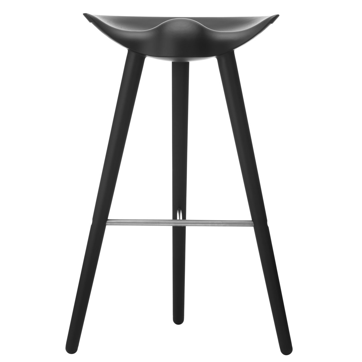 ML42 baarituoli 77 cm Mustaksi petsattu pyökki-teräs