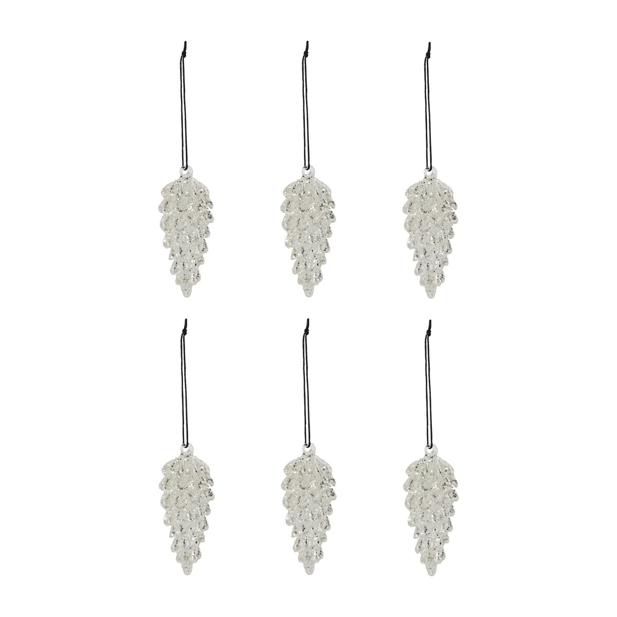 Cone joulukoriste 9 cm 6-pack Hopea