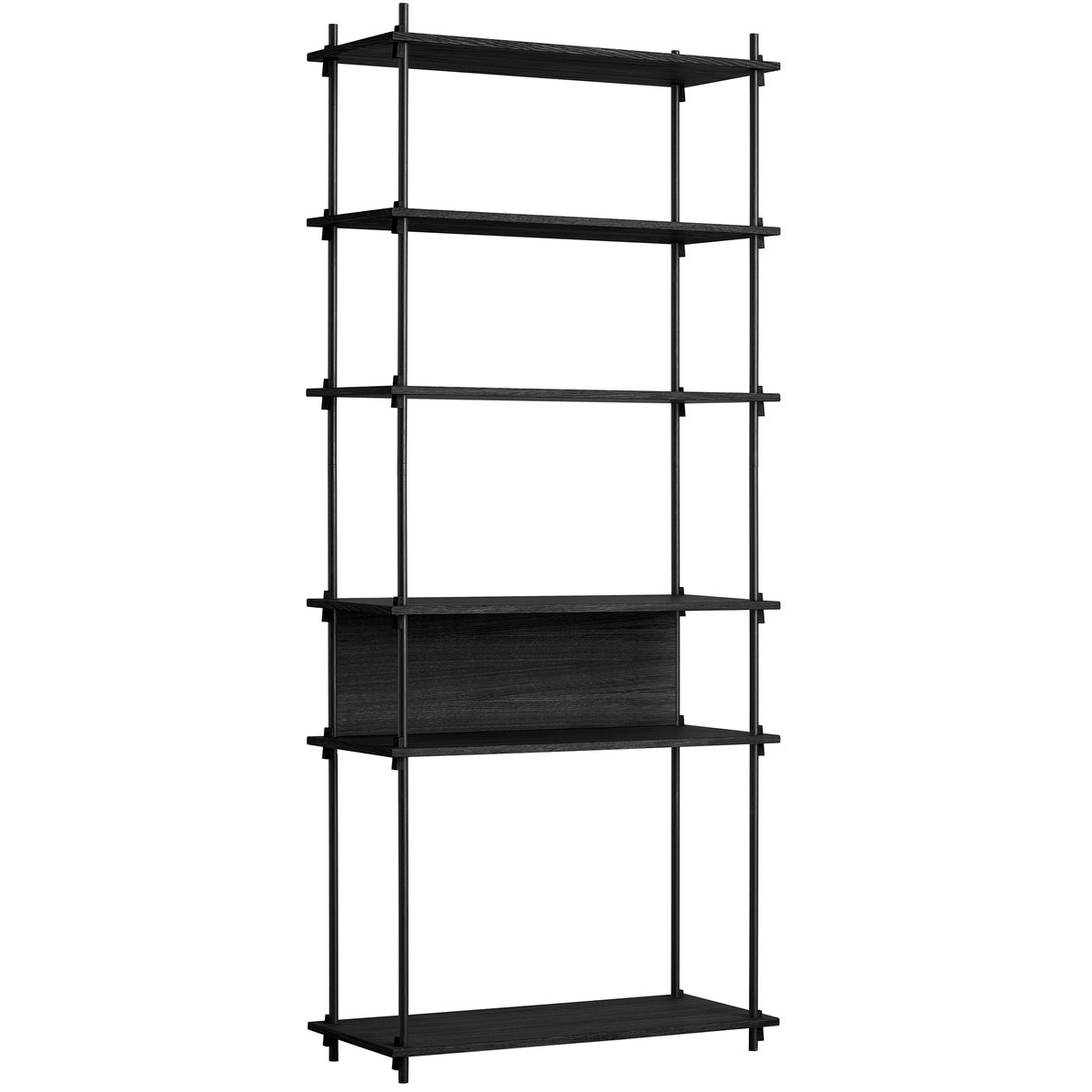 Moebe shelving system extra tall single Black