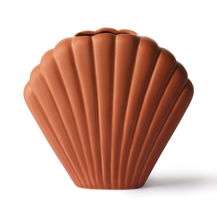 HKliving Shell maljakko M Ruskea