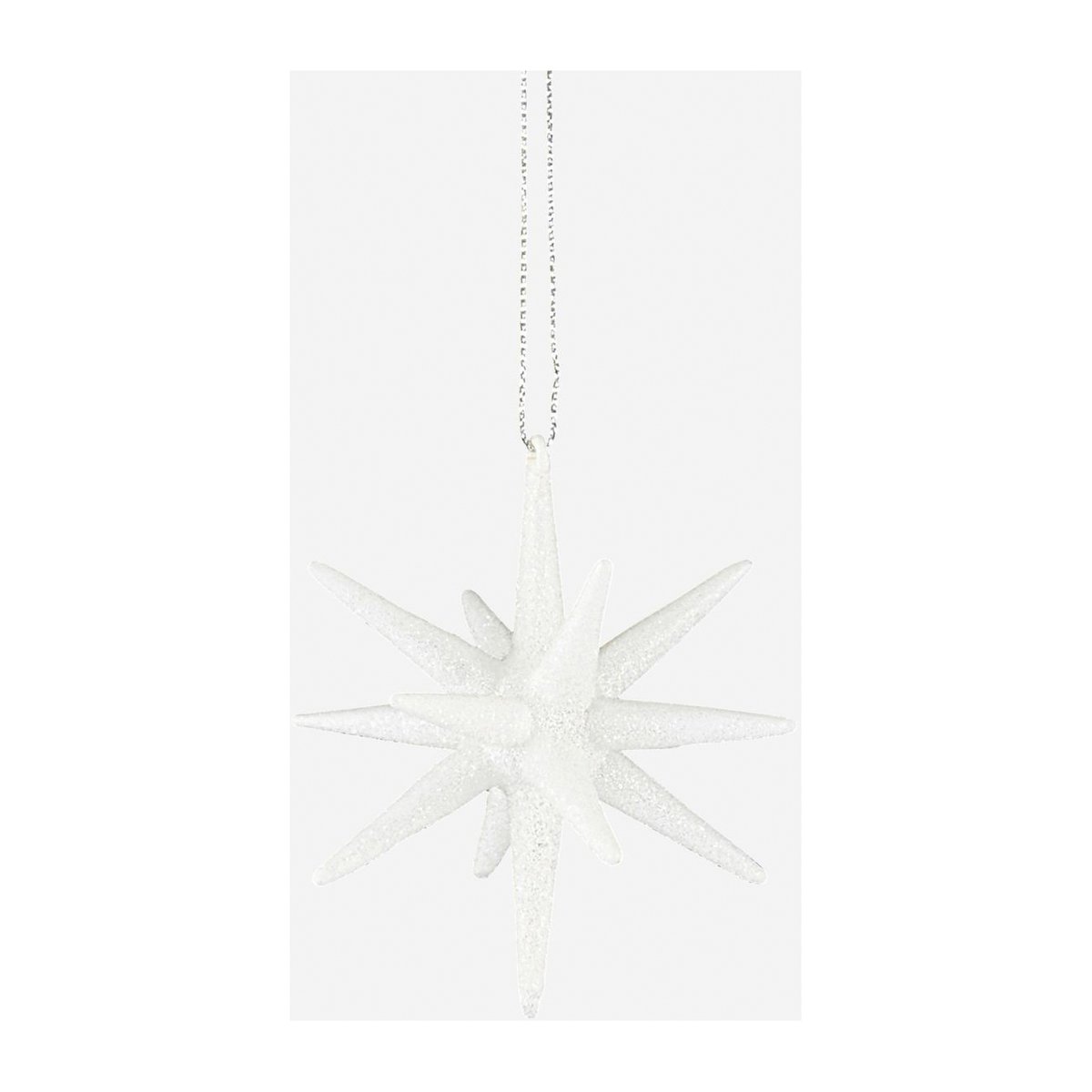 Spike joulukoriste Ø7,5 cm Valkoinen-glitter