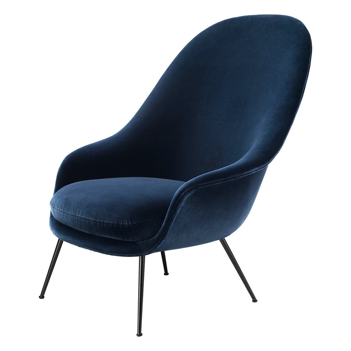 Bat loungetuoli mustat jalat Navy Blue