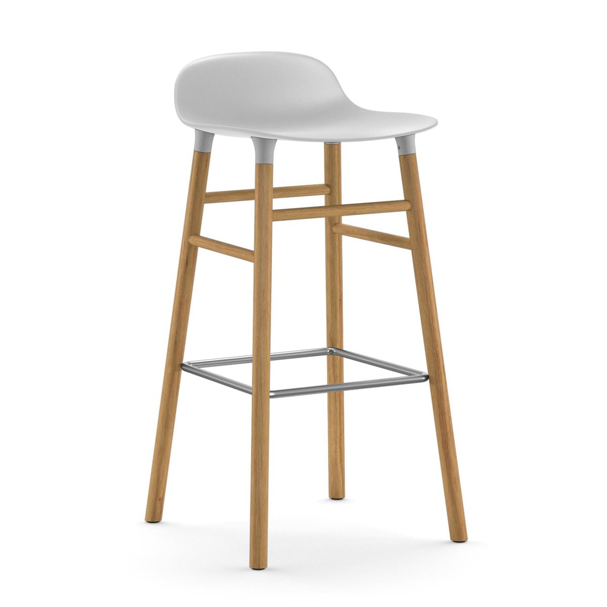 Form baarituoli tammijalat 75 cm valkoinen