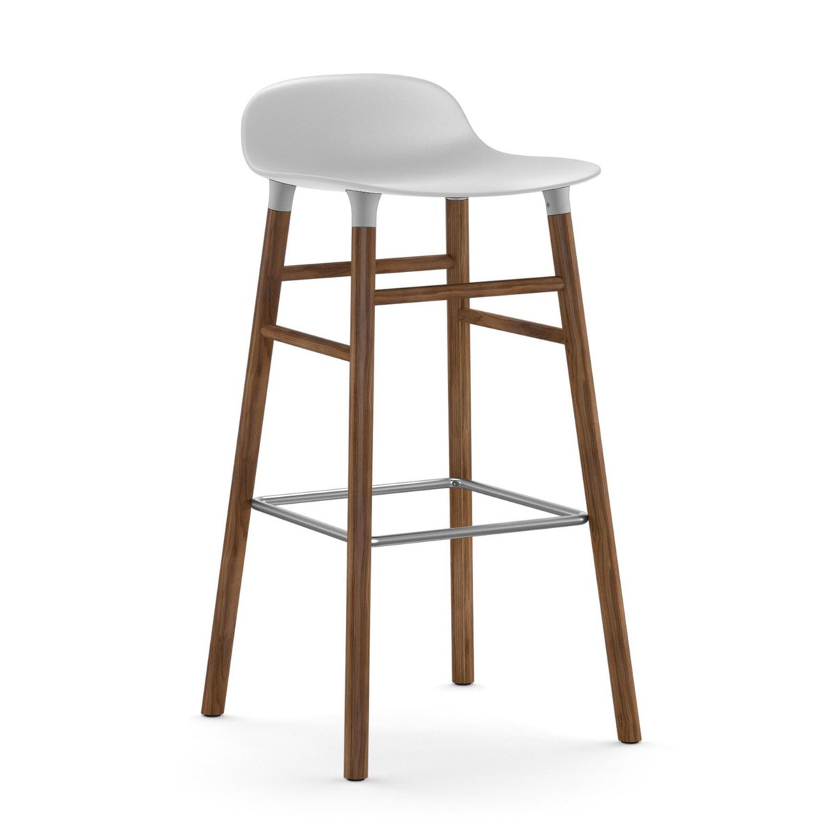Form baarituoli saksanpähkinäjalat 75 cm valkoinen