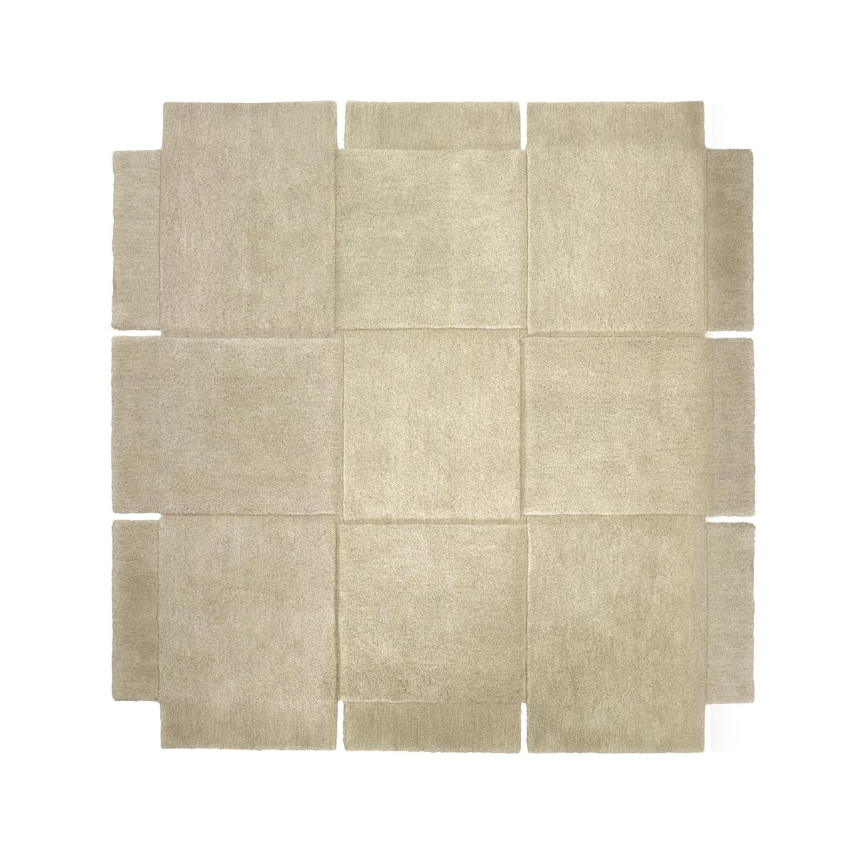 Basket matto beige 180x180 cm