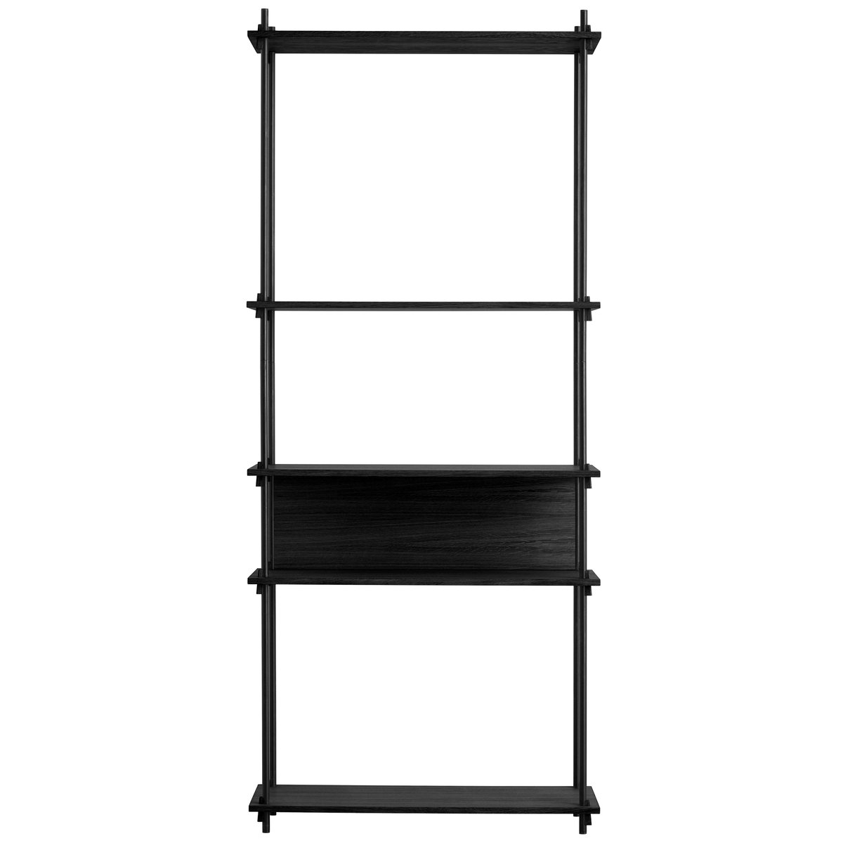 Moebe shelving system tall single Black