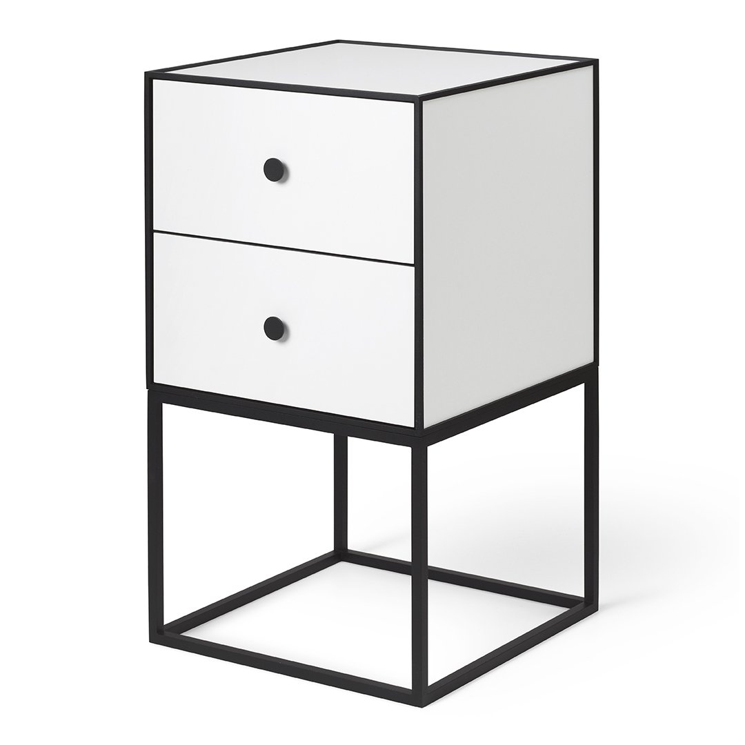 Frame 35 sivupöytä kahdella laatikolla Valkoinen