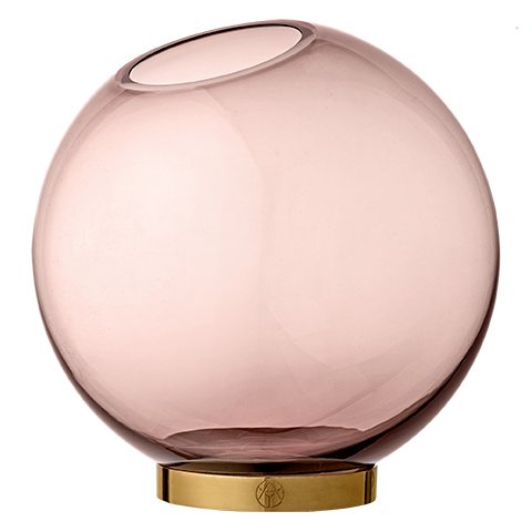 Globe maljakko iso pink-messinki