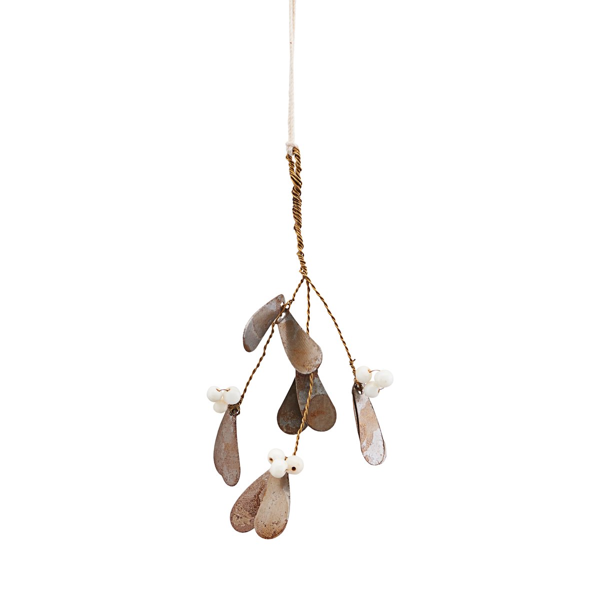 Mistletoe joulukoriste, pieni Antique metallic