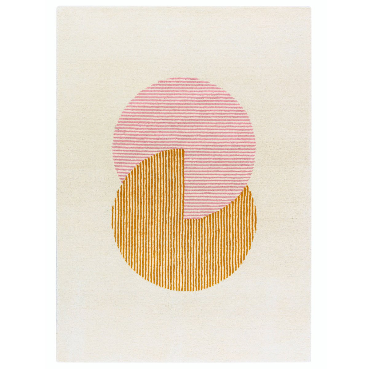 Circles-villamatto, vaaleanpunainen 200x300 cm