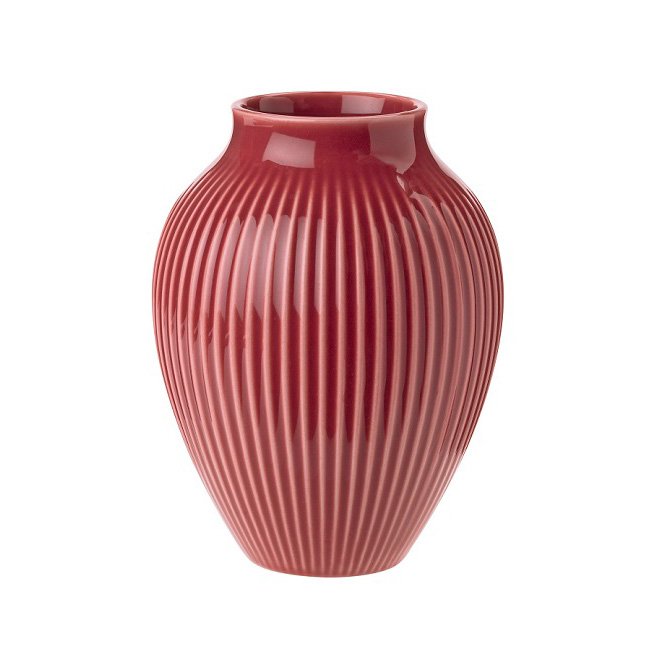 Knabstrup maljakko uritettu 12,5 cm Bordeaux