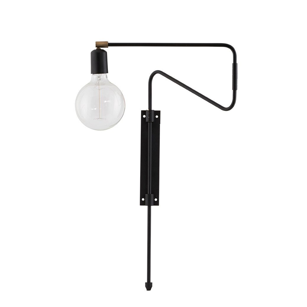 Swing seinävalaisin musta pieni, 35 cm