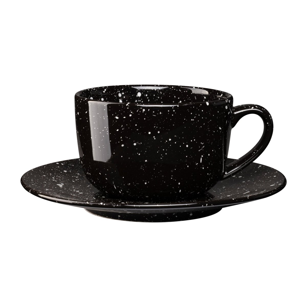 Freckle lautasellinen kuppi 26 cl Musta