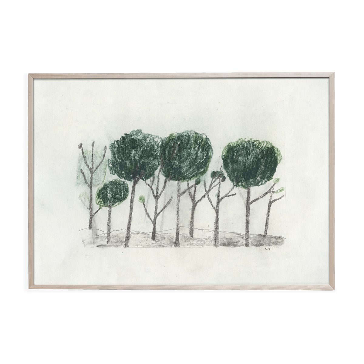 Trees juliste 50x70 cm Musta- off white