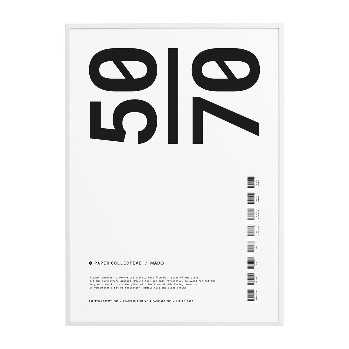 Paper Collective -kehys, pleksilasi-valkoinen 50x70 cm