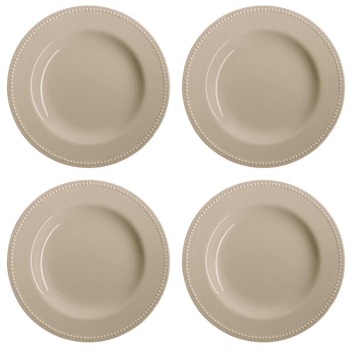 Dots lautanen 28 cm 4-pakkaus beige