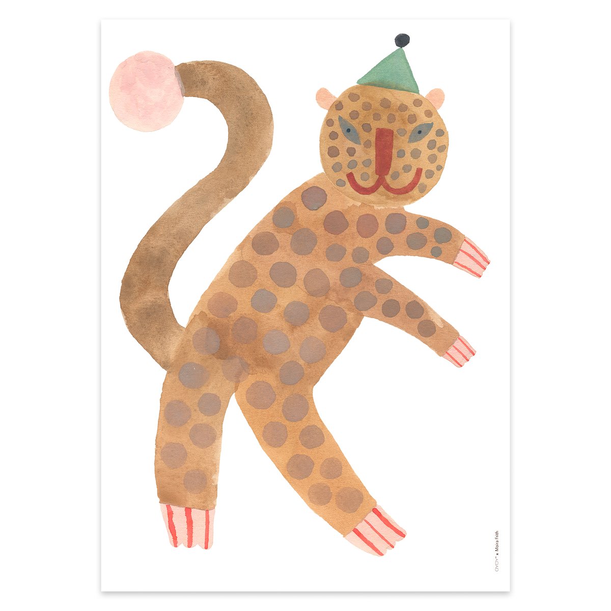 Standing Leopard Elvis -juliste 50x70 cm Multi