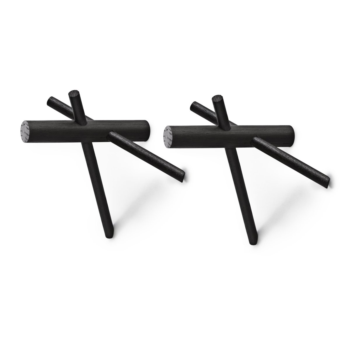 Normann Sticks koukku musta 2:n pakkaus