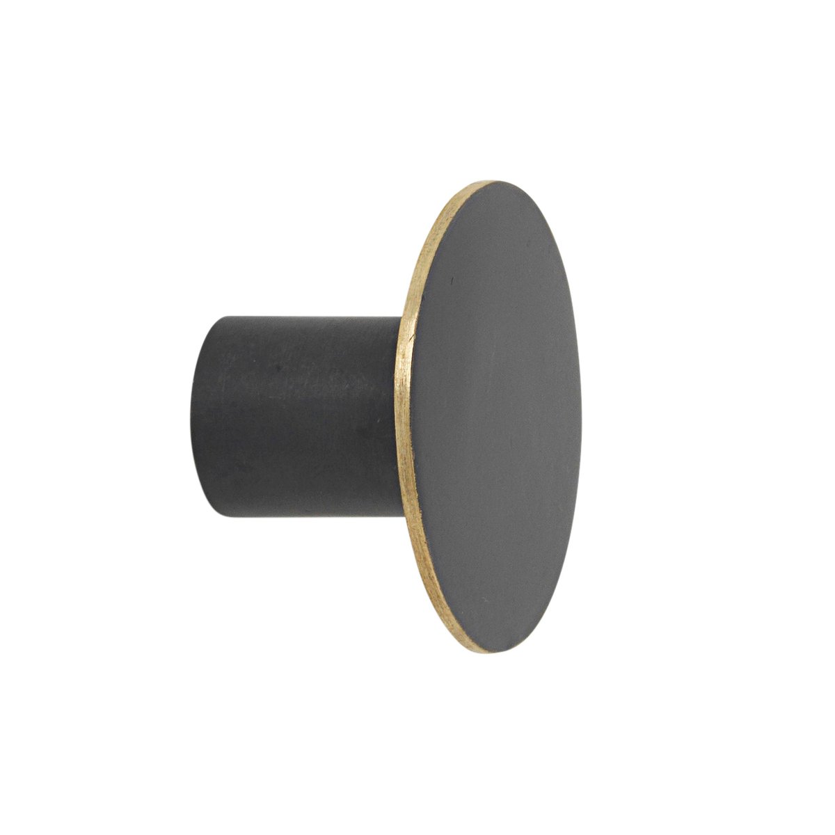 Flat Circle -nuppi musta-messinki Not available