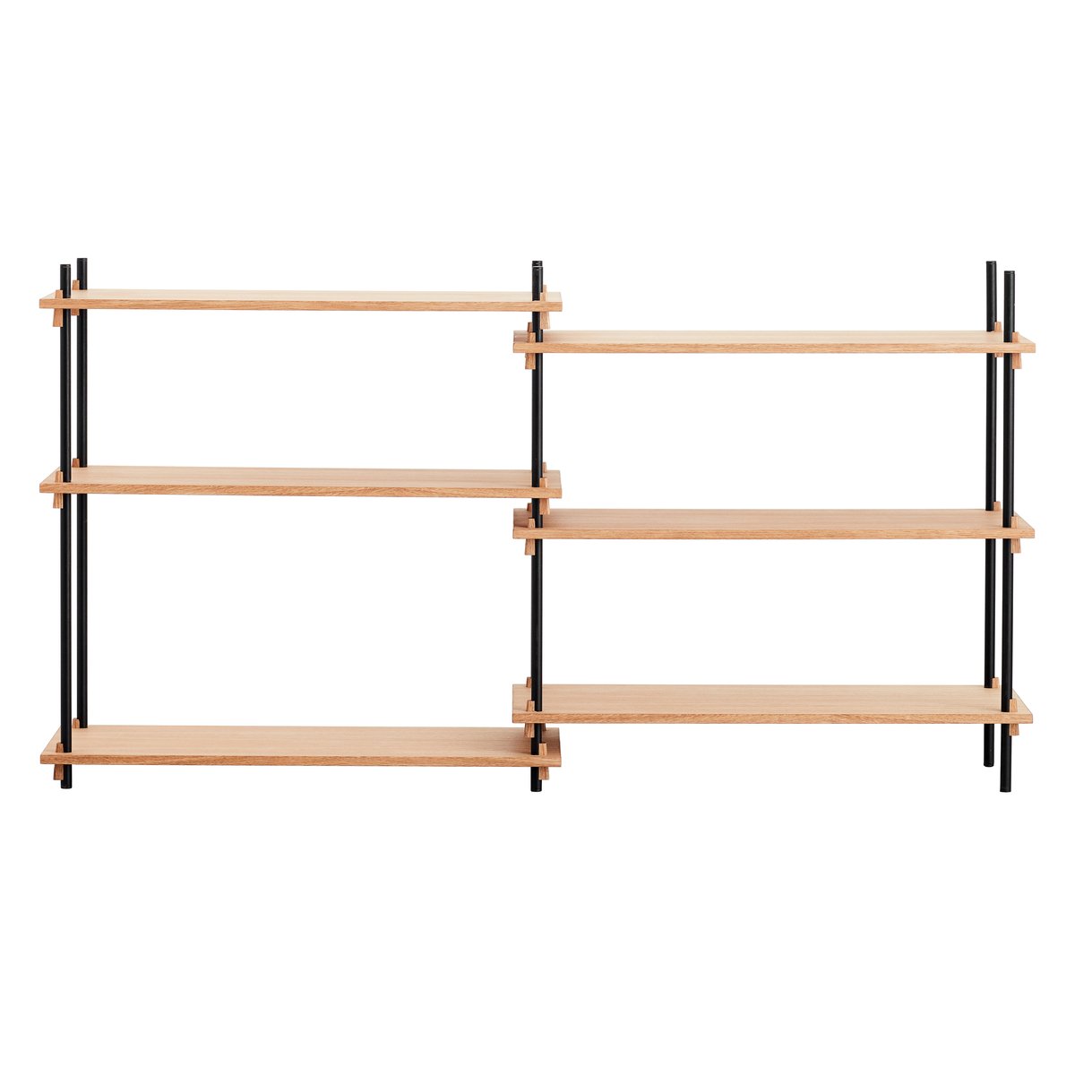 Moebe shelving system low double Oak