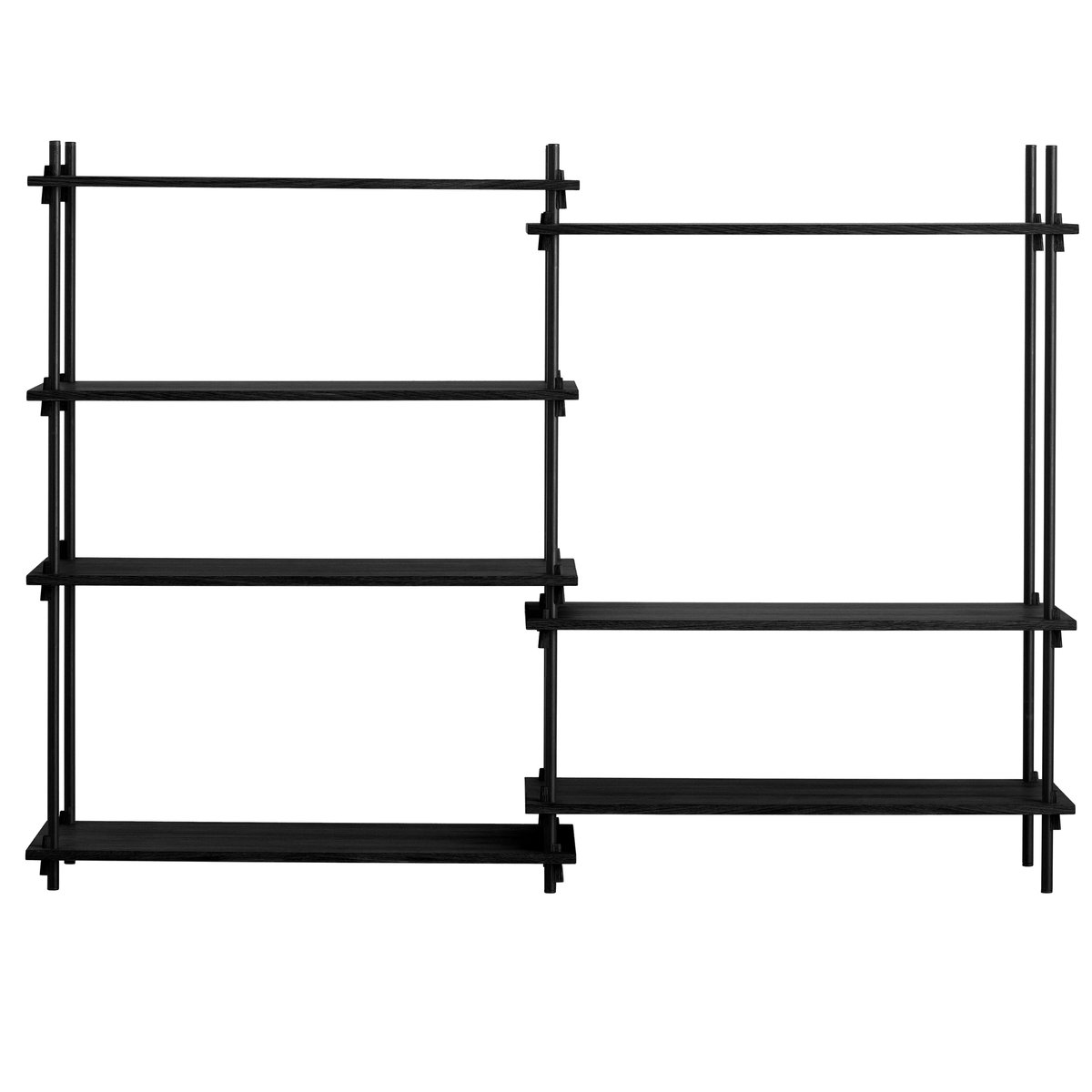 Moebe shelving system medium double Black