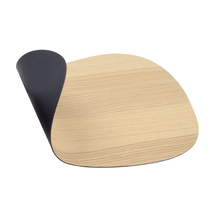 Bull-oak pöytätabletti curve kaksipuolinen L Wood oak-soft black