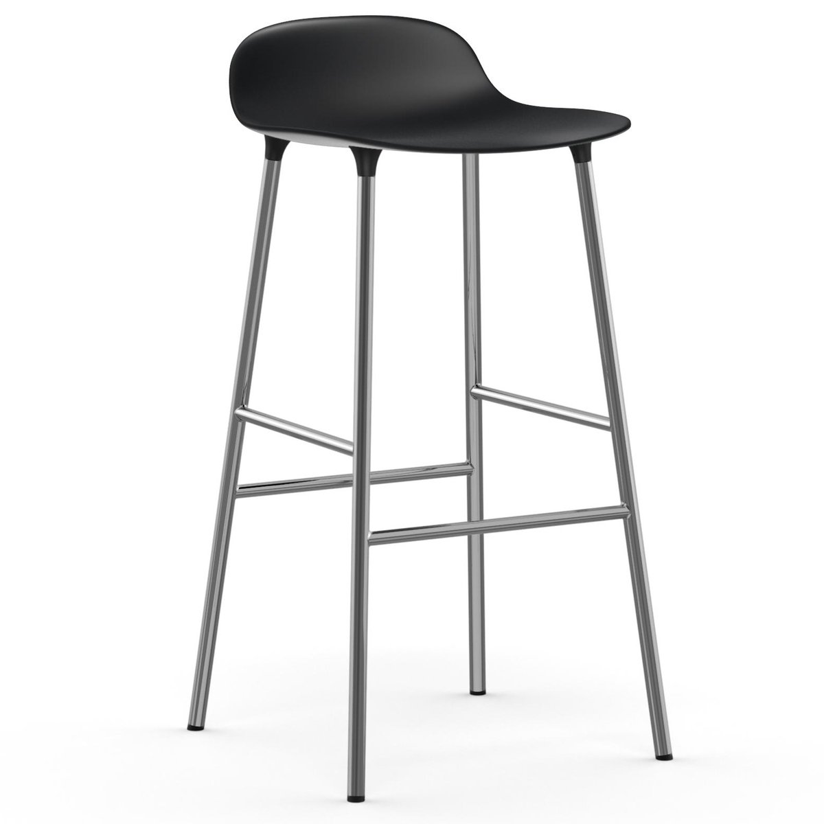 Form baarituoli kromatut jalat 75 cm Musta