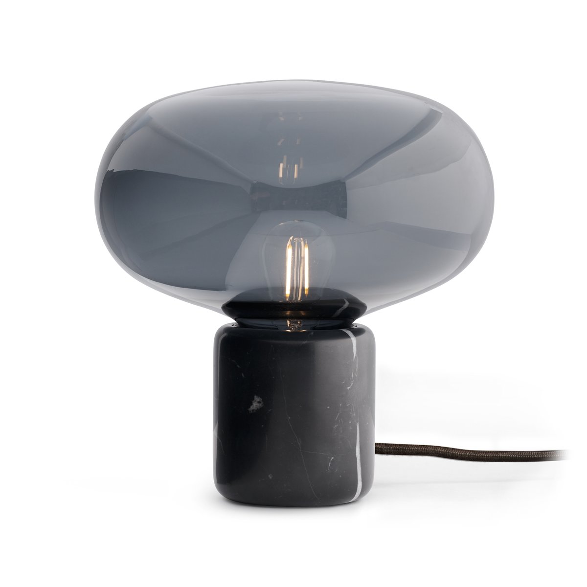 Karl-Johan pöytävalaisin Black marquina-smoked glass