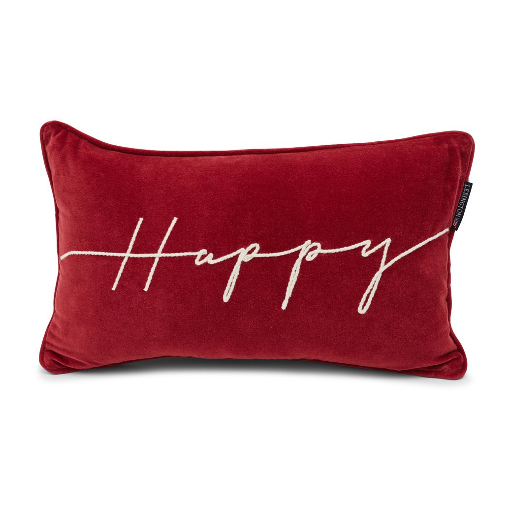 Happy Cotton Velvet tyyny 30x50 cm Red-white