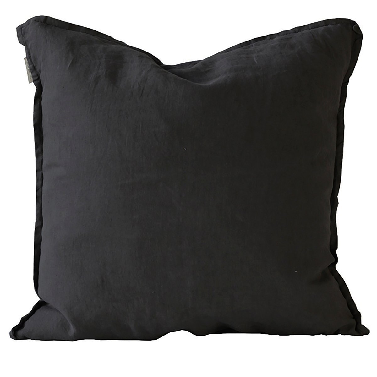 Washed linen tyynynpäällinen 50 x 50 cm Carbon (musta)