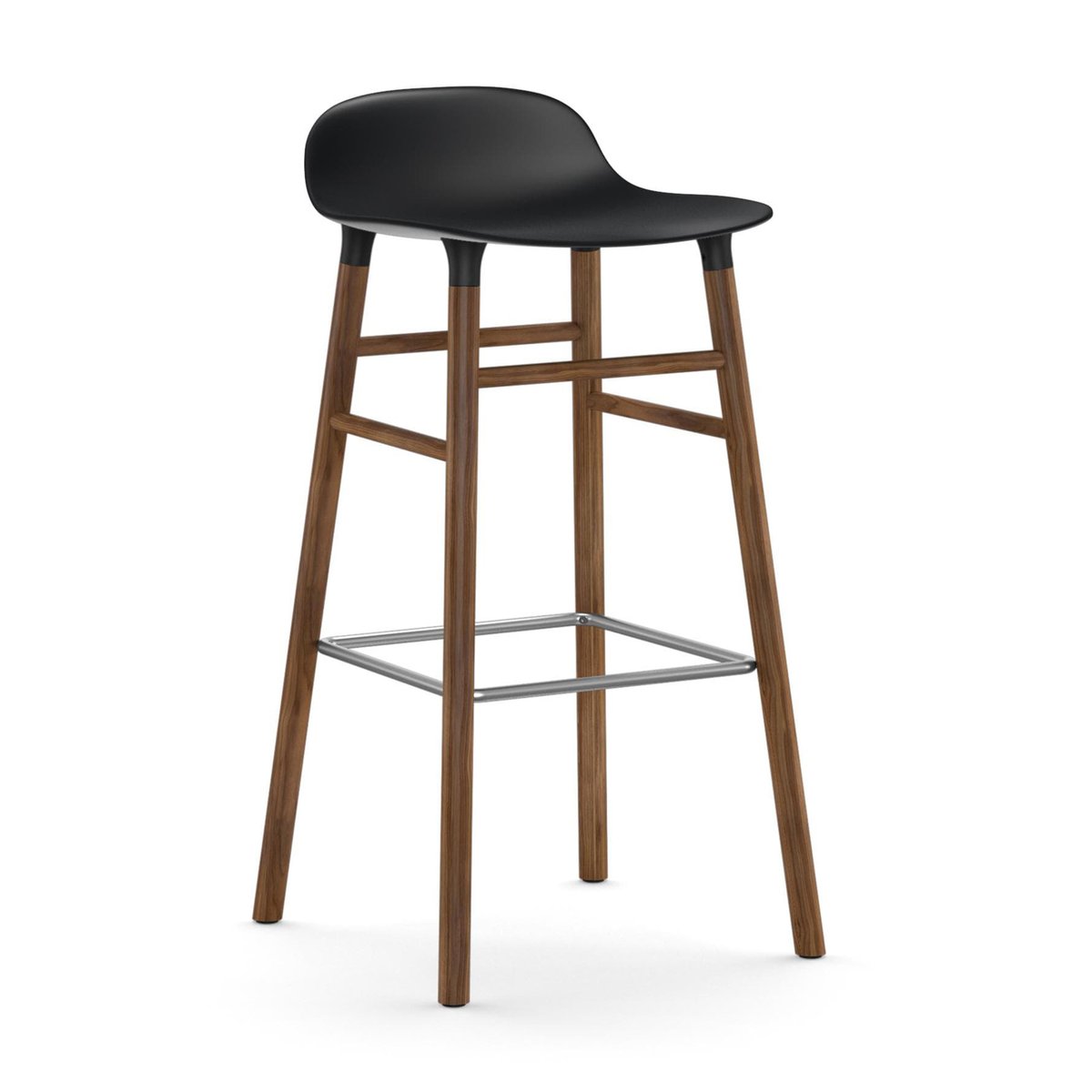 Form baarituoli saksanpähkinäjalat 75 cm musta