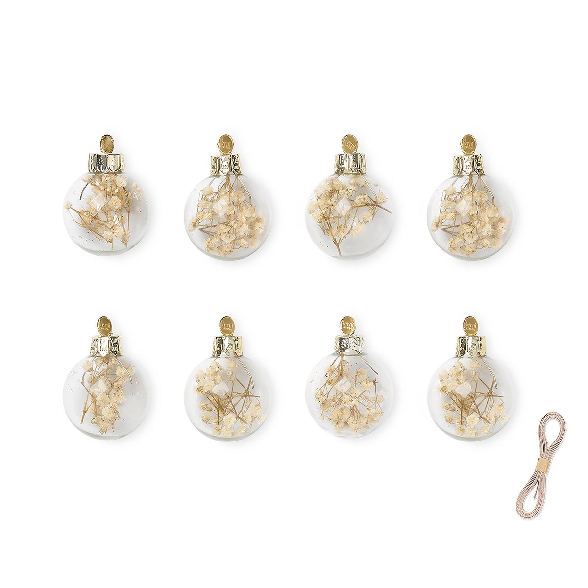 Flora joulukoriste small Ø4 cm 8-pack Off-white