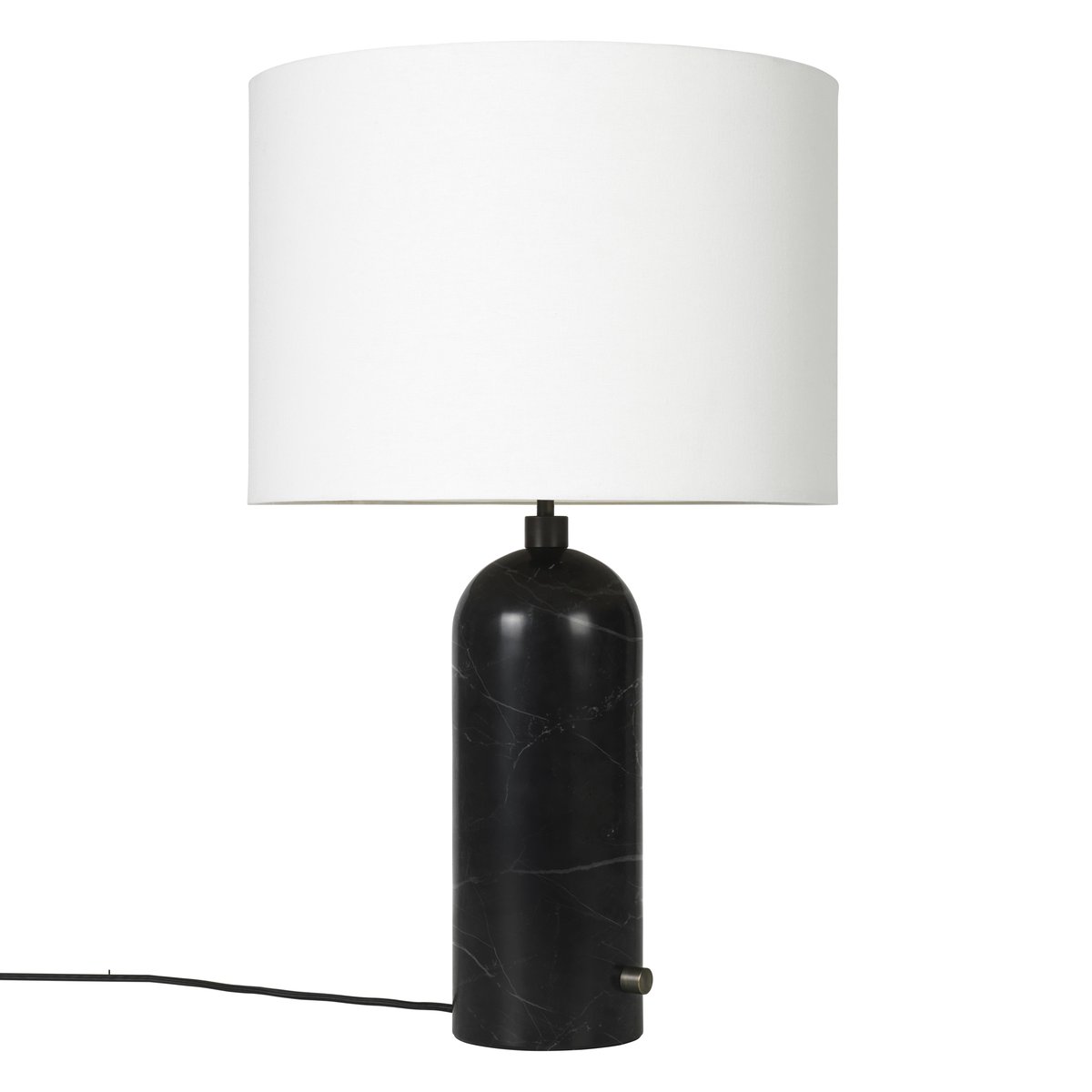 Gravity L pöytävalaisin black marble + valkoinen varjostin
