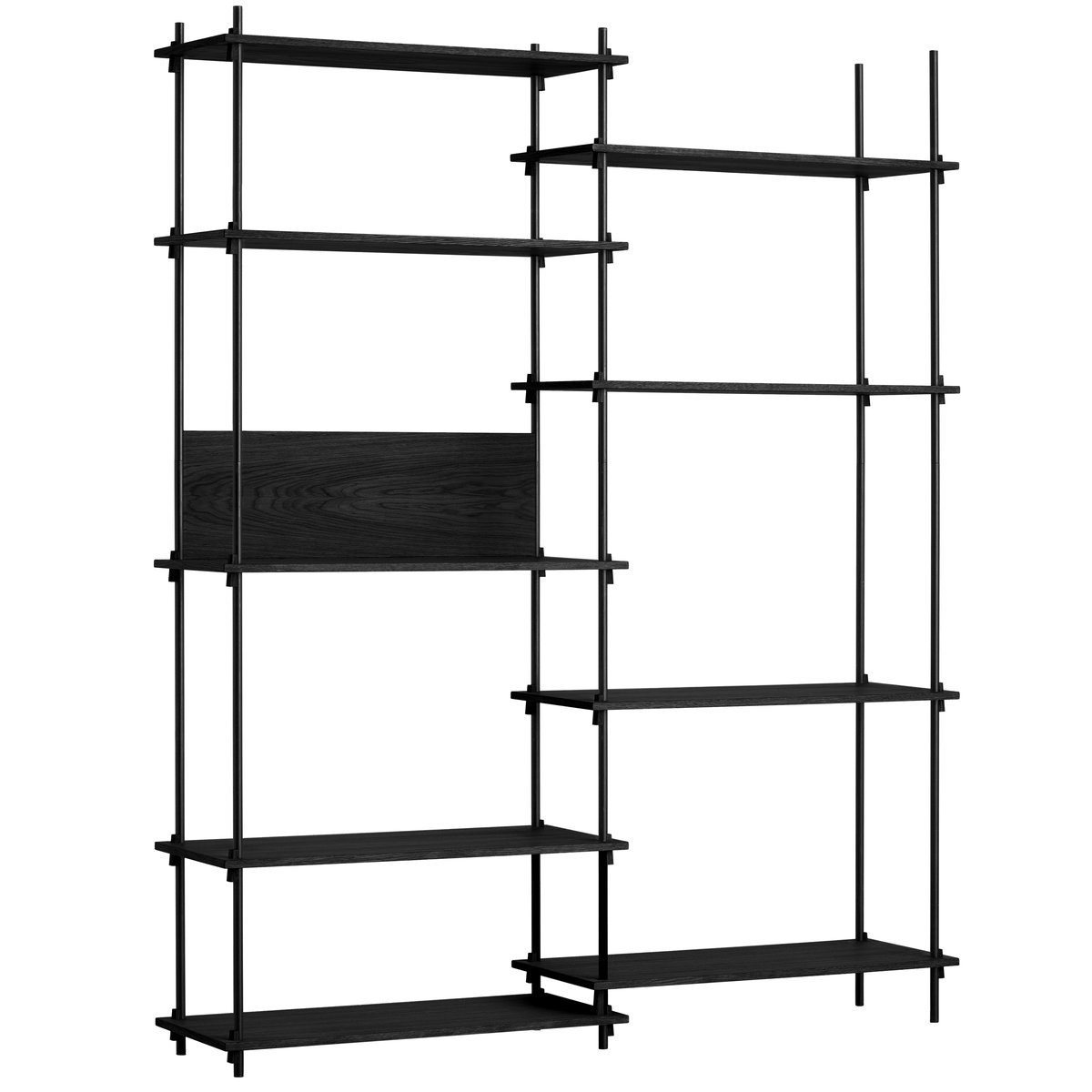 Moebe shelving system tall double Black