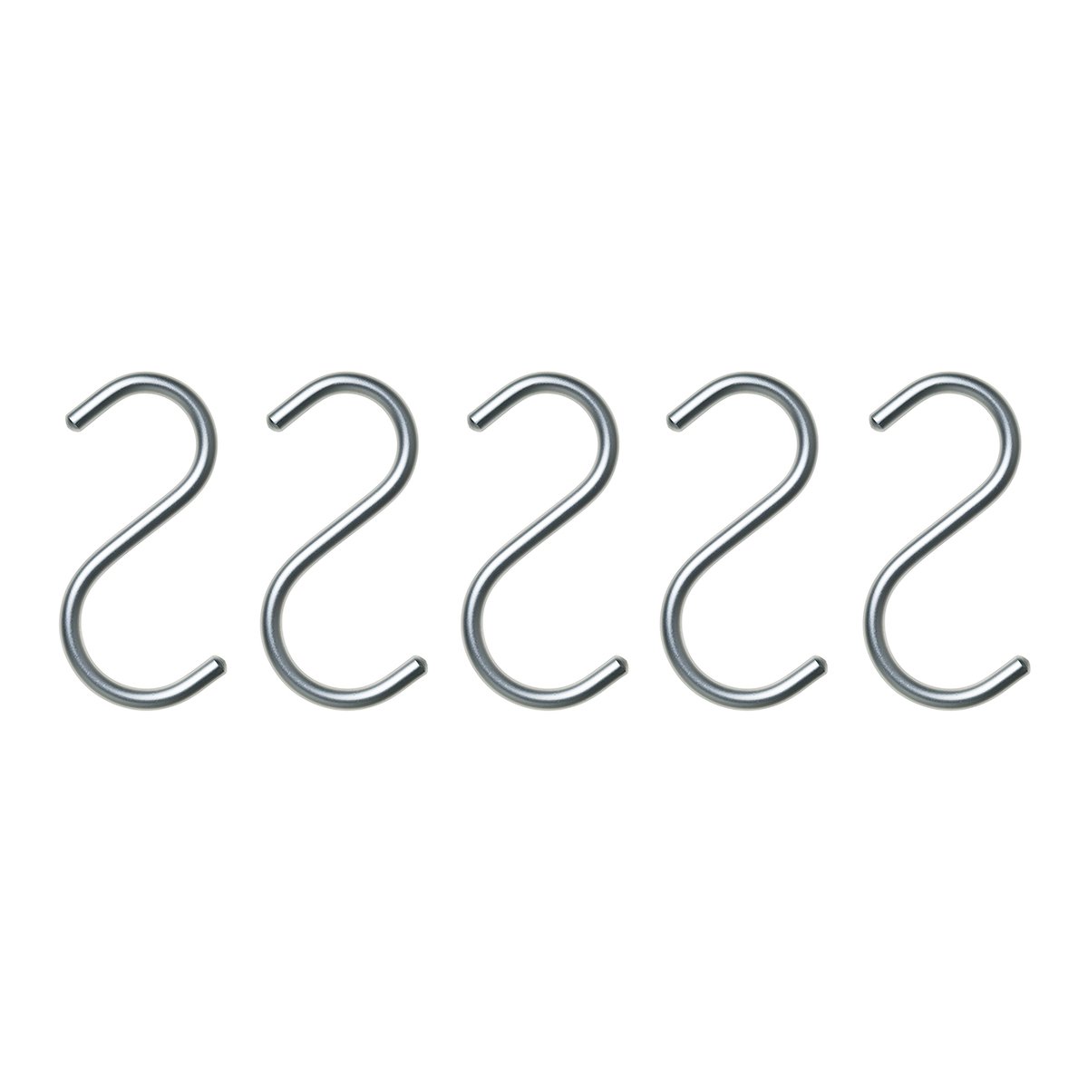 S-Hook koukku 5 kpl hopea