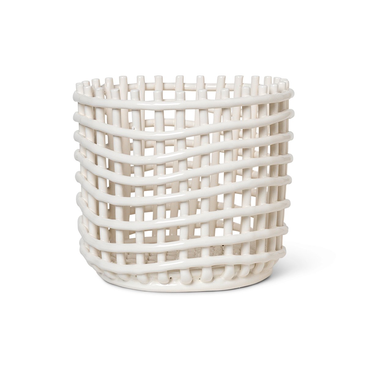 Ceramic punottu kori Ø 23,5 cm Off white