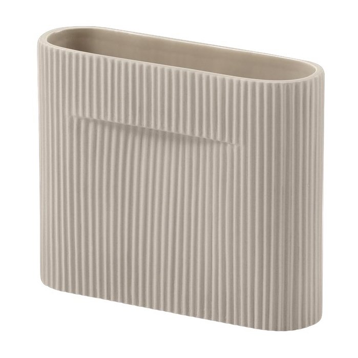 Ridge maljakko 16,5 cm Beige