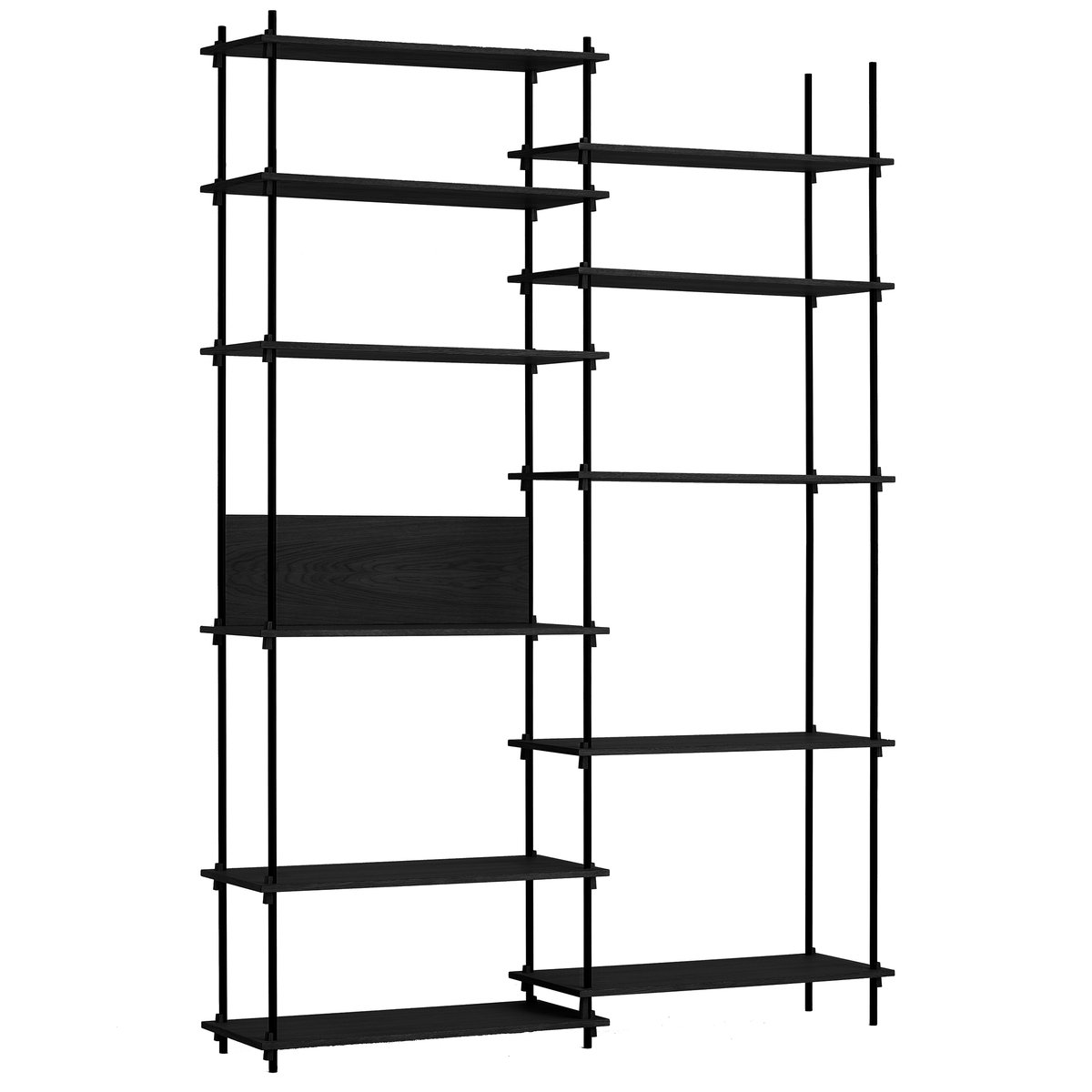 Moebe shelving system extra tall double Black