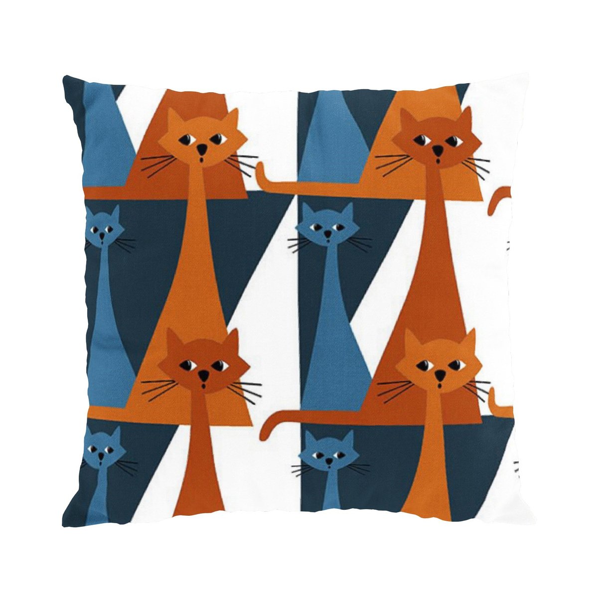 Kitty tyynynpäällinen 47x47 cm Sininen-oranssi