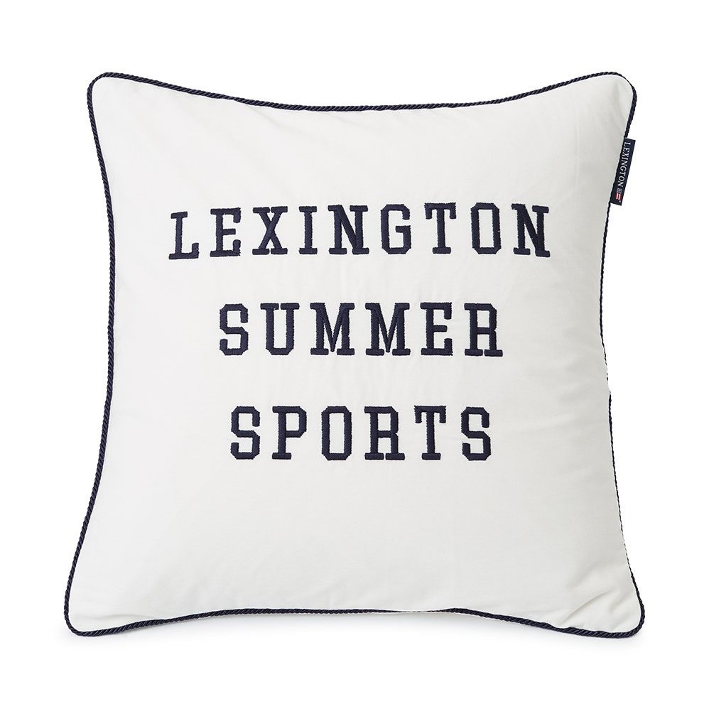 Summer Sports Twill -tyynynpäällinen 50 x 50 cm White-dark blue
