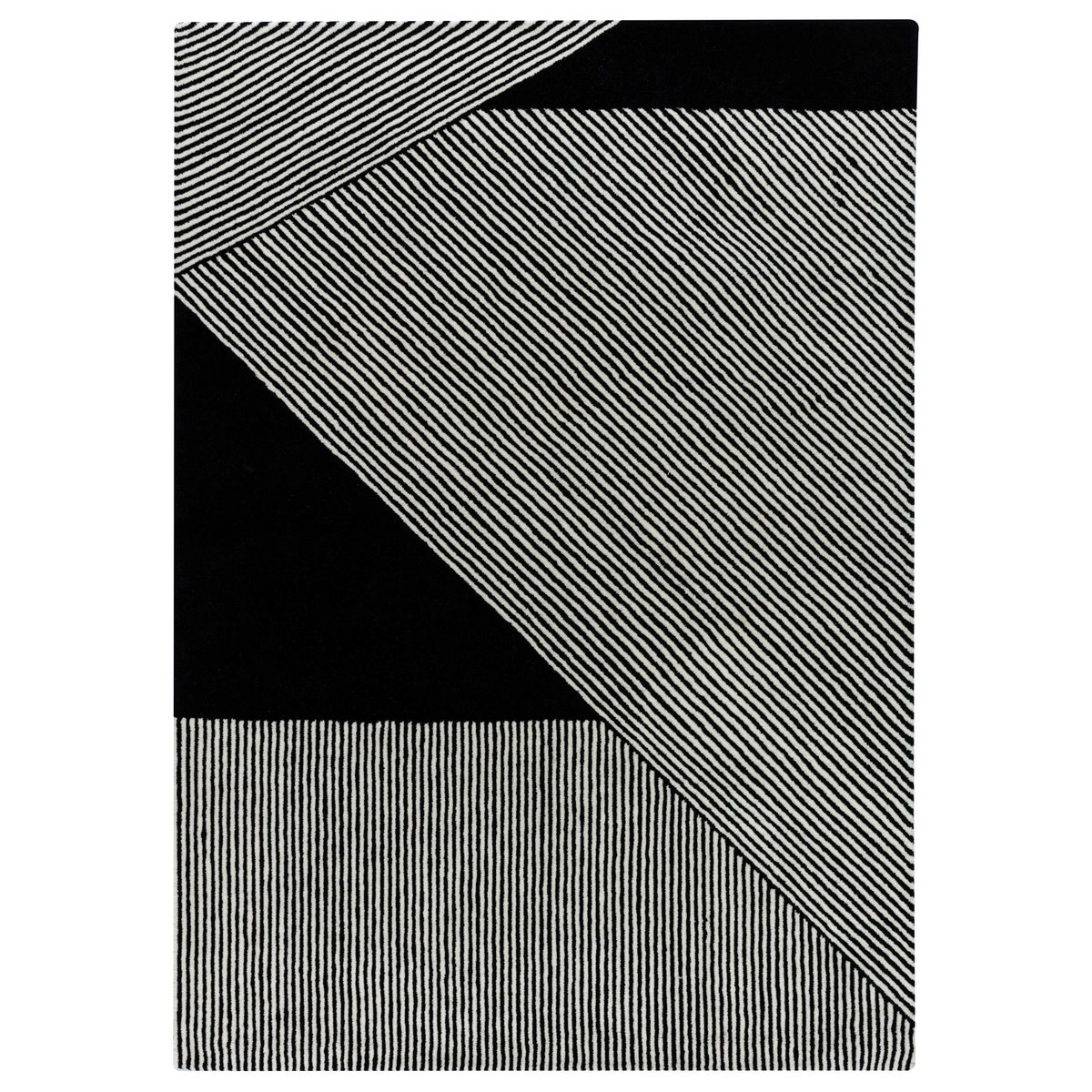 Stripes-villamatto, musta 200x300 cm