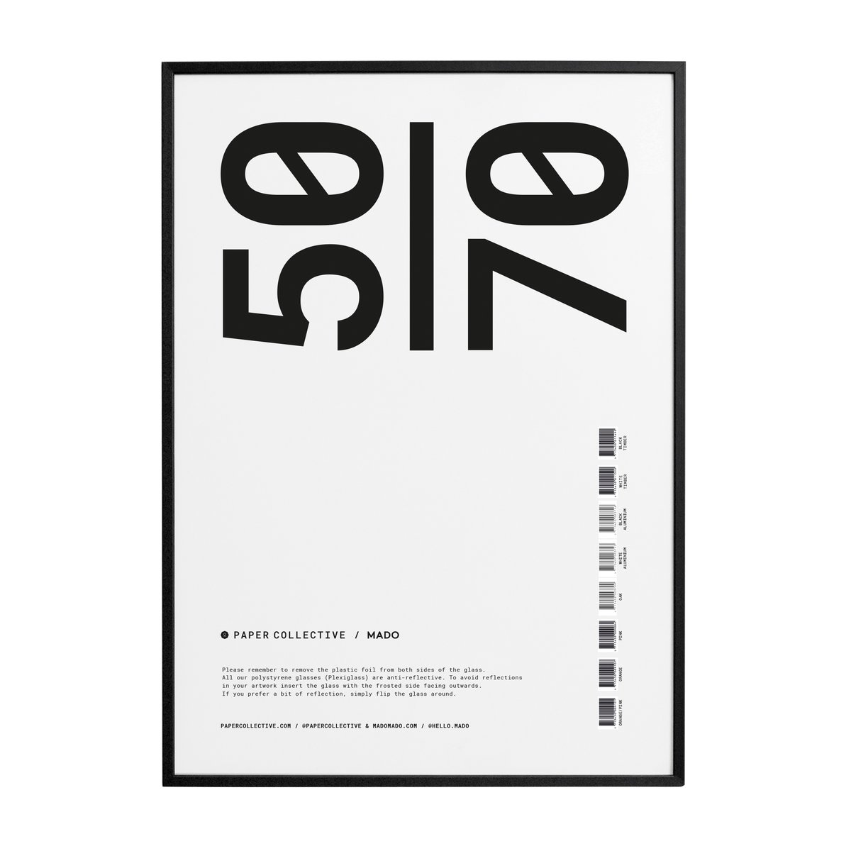 Paper Collective -kehys, pleksilasi-musta 50x70 cm