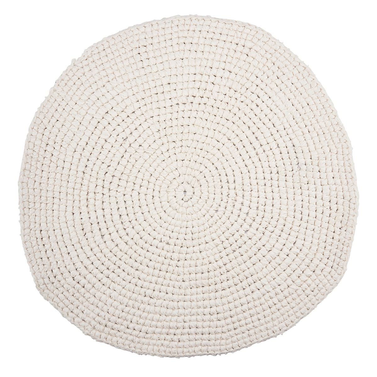 Crochet matto, Ø 80 cm Valkoinen