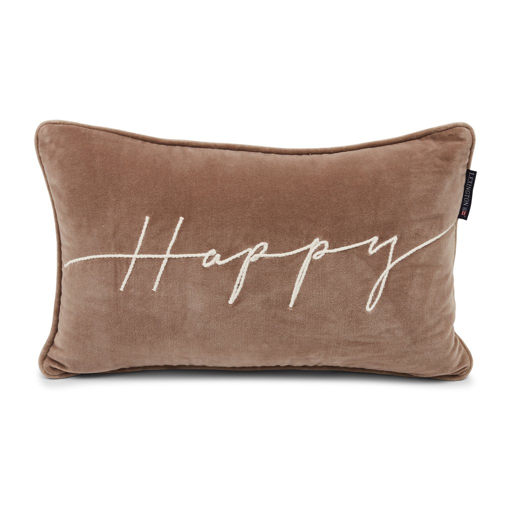Happy Cotton Velvet tyyny 30x50 cm Mid brown-white