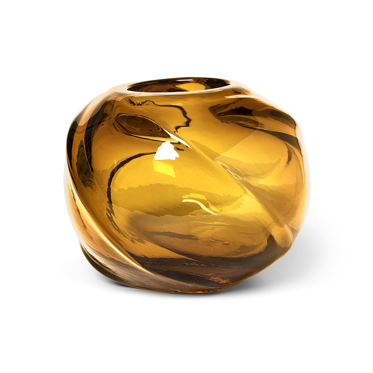 Water Swirl maljakko pyöreä Ø21 cm Amber