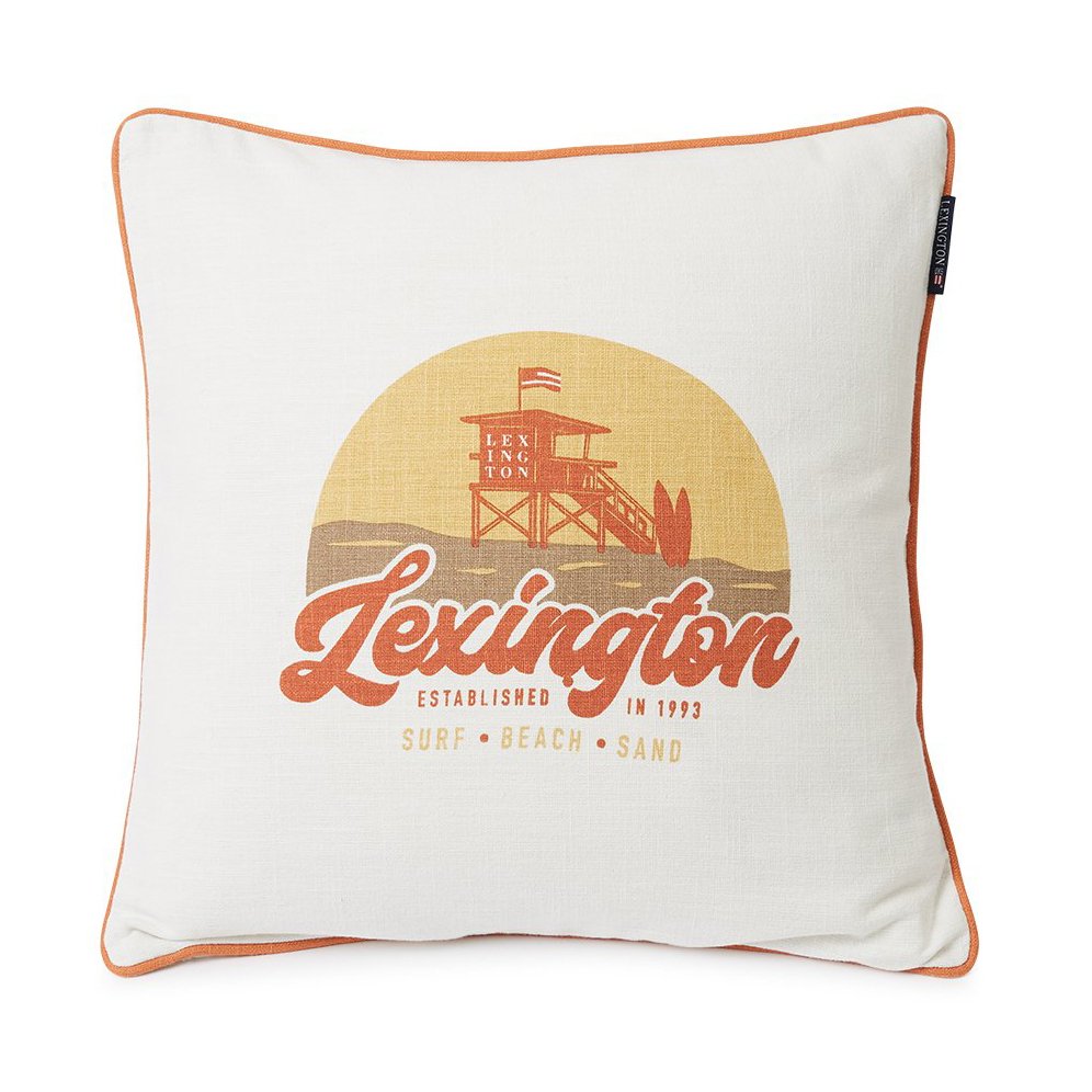 Surf Beach Logo Canvas -tyynynpäällinen 50 x 50 cm White-peach melon