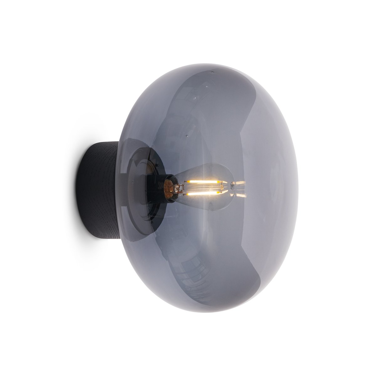 Karl-Johan seinävalaisin Black stained oak-smoked glass