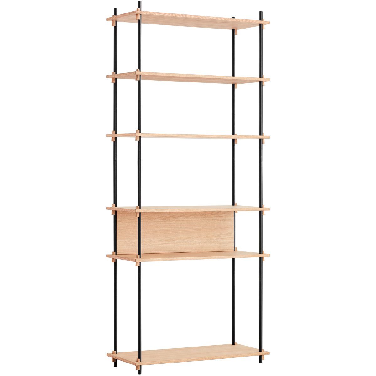 Moebe shelving system extra tall single Oak