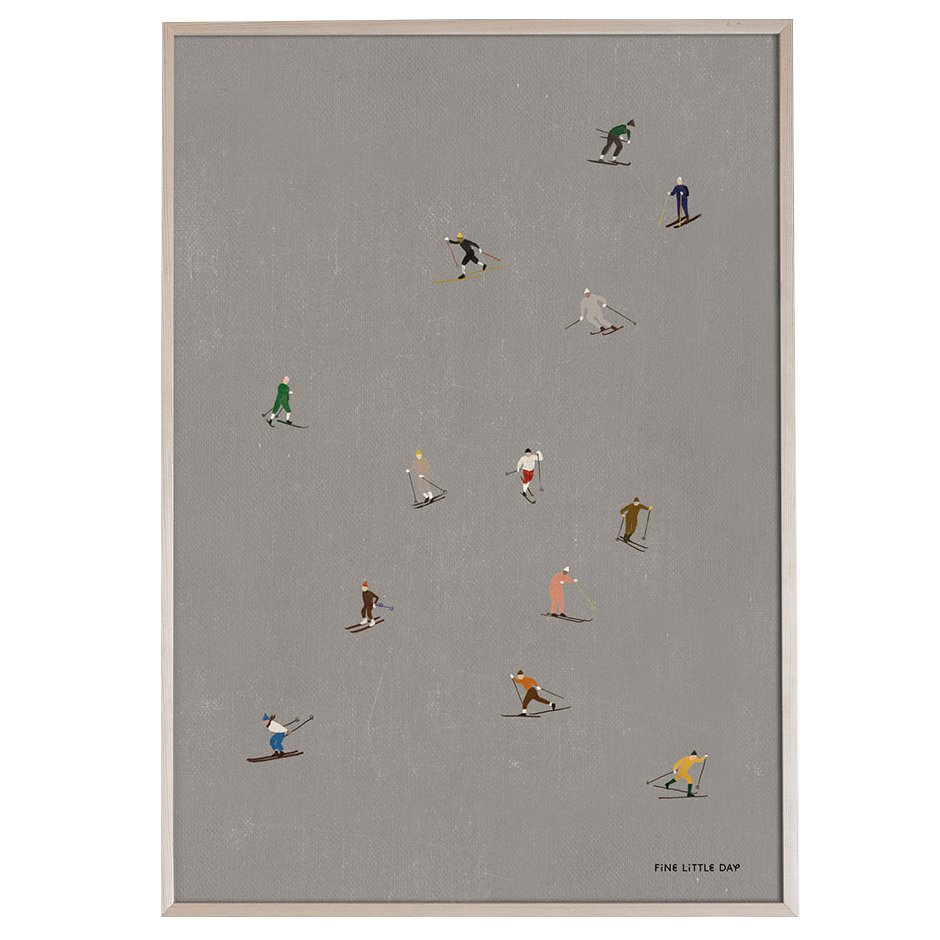 Skiers juliste 50x70 cm Harmaa