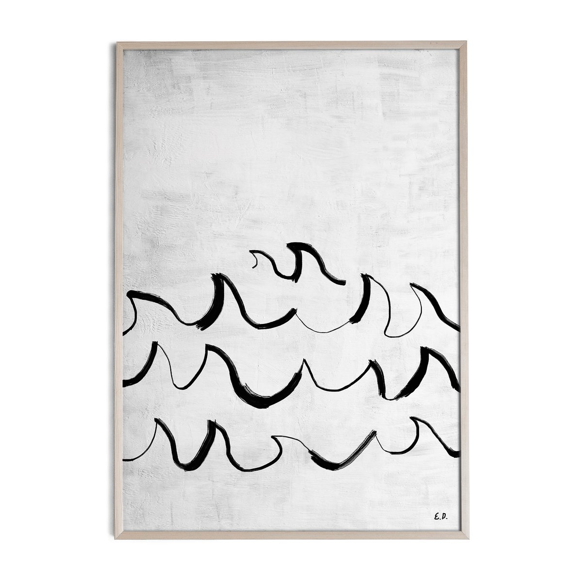 Wave juliste 50x70 cm Musta-valkoinen